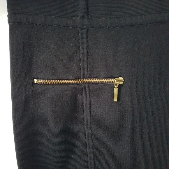 REISS Bodycon Boat Neck Knee Length Gold Detail Dress Dark Blue Sz M - Picture 11 of 15